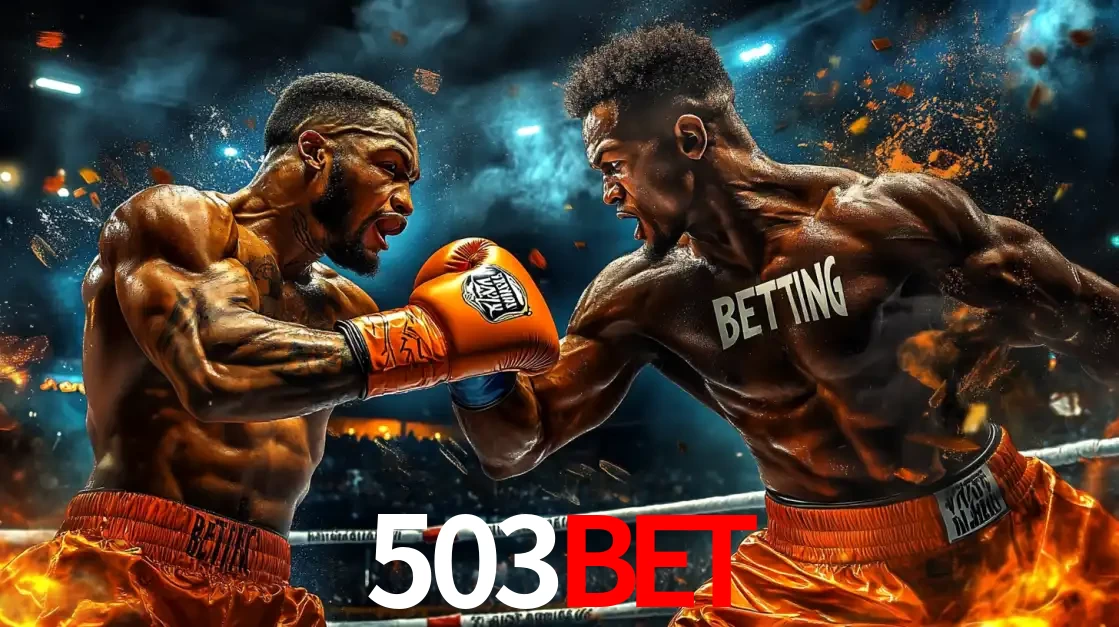 Dois boxeadores em uma luta intensa e explosiva, representando a adrenalina e as oportunidades de apostas em esportes de combate disponíveis na plataforma 503bet.