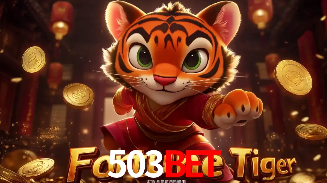 O carismático mascote do jogo de slot Fortune Tiger, um tigre fofo em pose de artes marciais, pronto para trazer sorte e multiplicadores de ganhos no cassino online 503bet.
